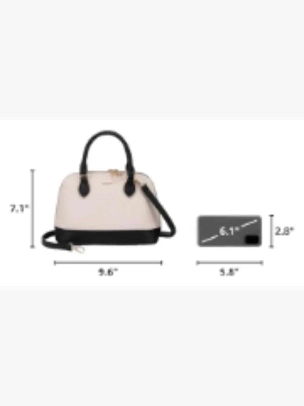 Faux Leather Crossbody Satchel Handbag with Double Zip, Adjustable Strap